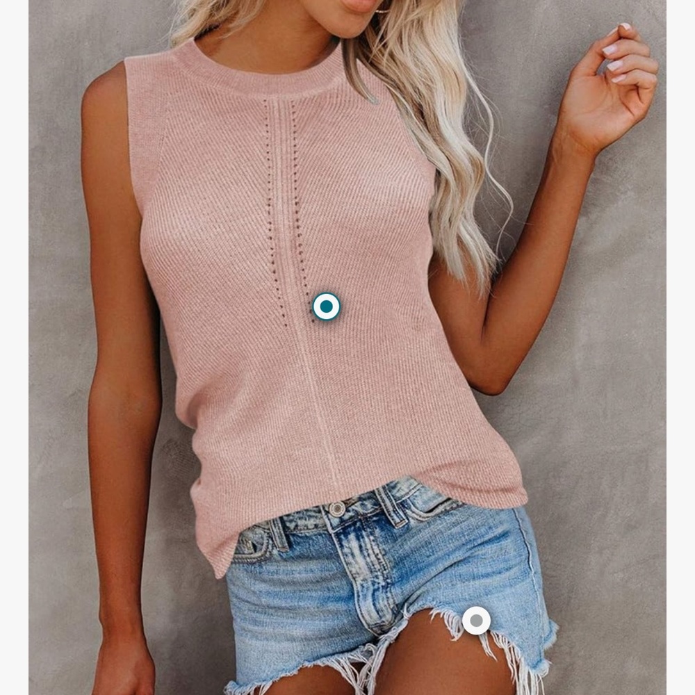 Pink Fitted Sleeveless Tank Top
